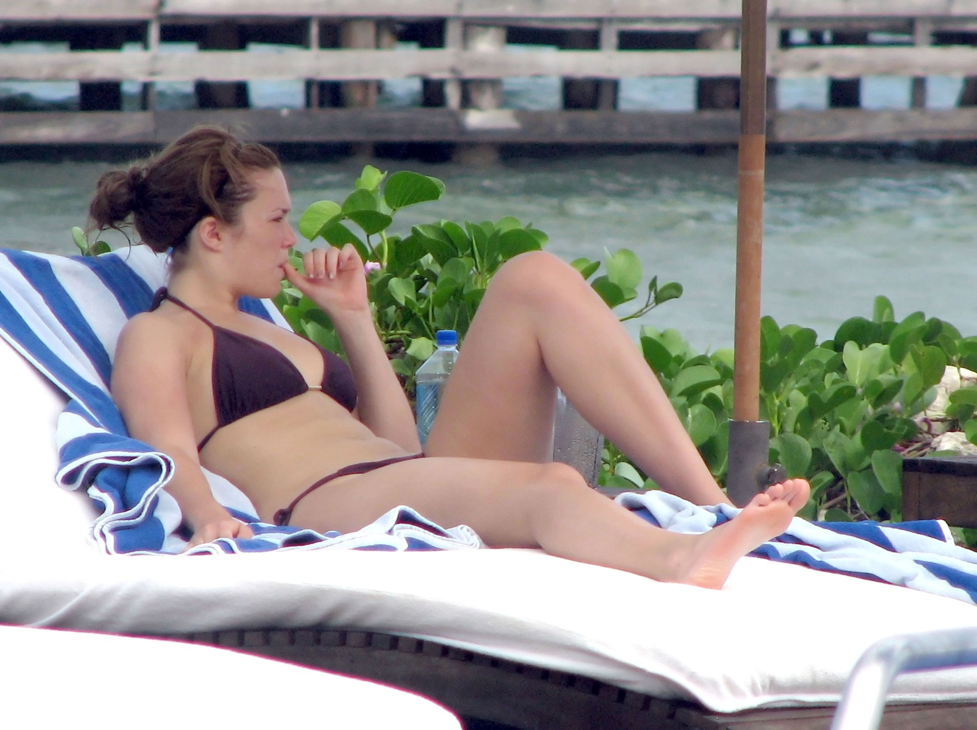 Mandy Moore bikini candids in Mexico. 